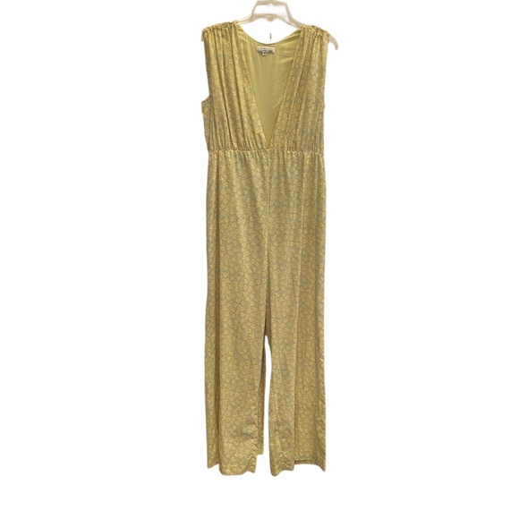 Women’s Derek Lam 10 Crosby Jumpsuit in Yellow 
Ditzie Pattern Tie Waist sz 44/8 - Picture 6 of 13